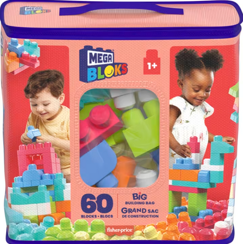 Mega Bloks First Big Building Bag Pink 60 Pieces