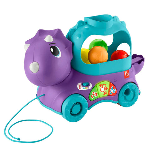 Fisher-Price Poppin’ Triceratops Interactive Ball Popper Pull Toy