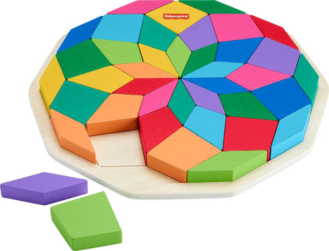 Fisher-Price Wooden Mandala Geometric Puzzle 40 Pieces