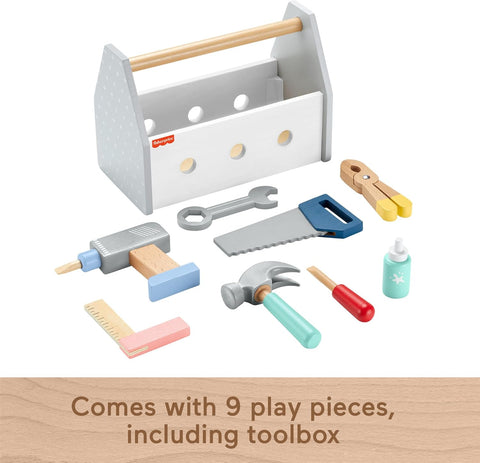 Fisher-Price Wooden Tool Box Set 9 Pieces