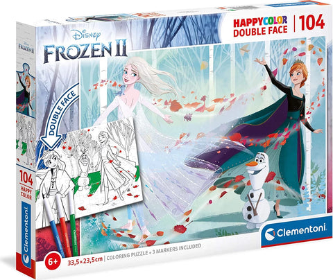 Frozen 2 Double Face Happycolor Puzzle, 104 Pieces