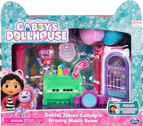 Gabby's Dollhouse, Deluxe Room Set "Daniel James Catnip" Groovy Music Room