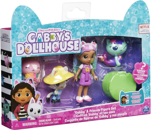 Gabby's Dollhouse, Gabby and Friends Figure Set With Rainbow Gabby