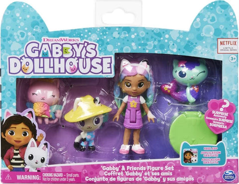 Gabby's Dollhouse, Gabby and Friends Figure Set With Rainbow Gabby