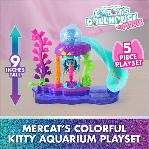 Gabby's Dollhouse The Movie 'MerCat's' Colorful Kitty Aquarium Playset