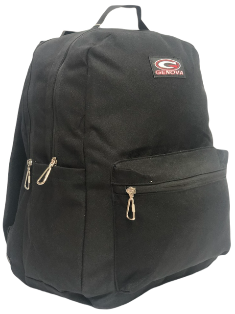 Genova Black 2 Compartments Backpack 43cm