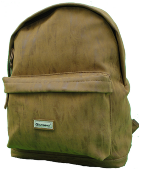 Genova Leather Light Brown 1 Compartment Backpack 42cm