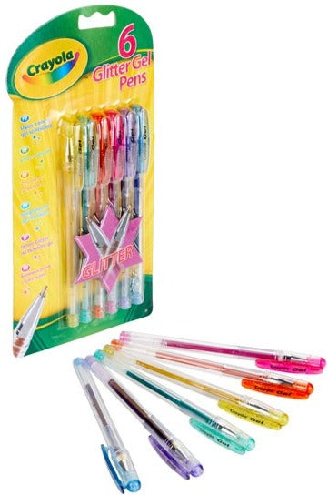 Glitter Colour Gel Pens (Pack of 6 Pens)