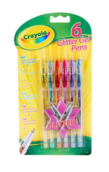 Glitter Colour Gel Pens (Pack of 6 Pens)