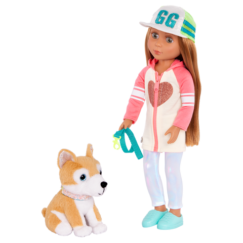 Glitter Girls Tavi & Nougat 36cm Poseable Doll & Pet Dog Plush