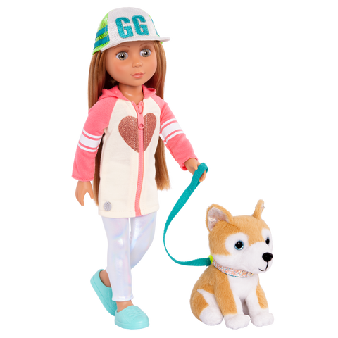 Glitter Girls Tavi & Nougat 36cm Poseable Doll & Pet Dog Plush