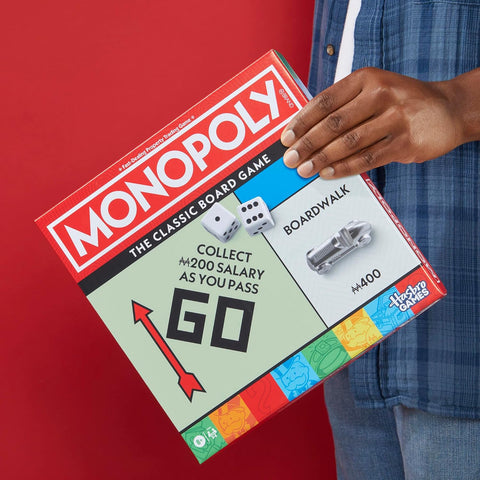 Monopoly Board Game, Classic Game with Storage Tray and Larger Tokens