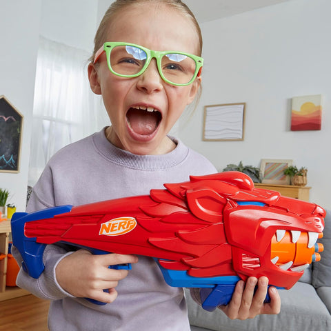 Hasbro Nerf Junior Wild Lionfury, Easy Play Dart Blaster, 16 Nerf Elite Darts