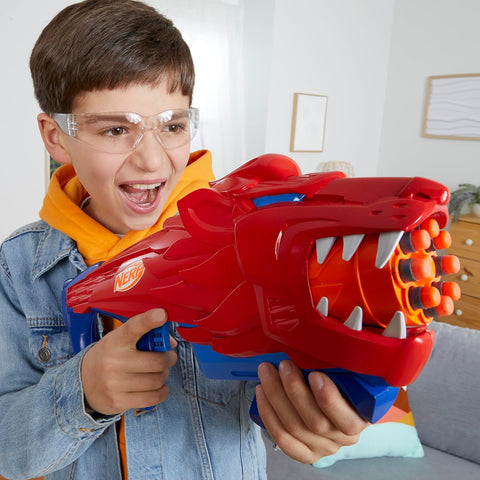 Hasbro Nerf Junior Wild Lionfury, Easy Play Dart Blaster, 16 Nerf Elite Darts