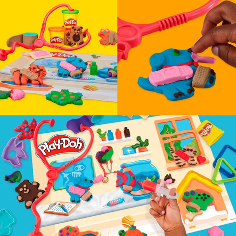 Hasbro Play-Doh Create & Care Vet Playset, 18 Pieces