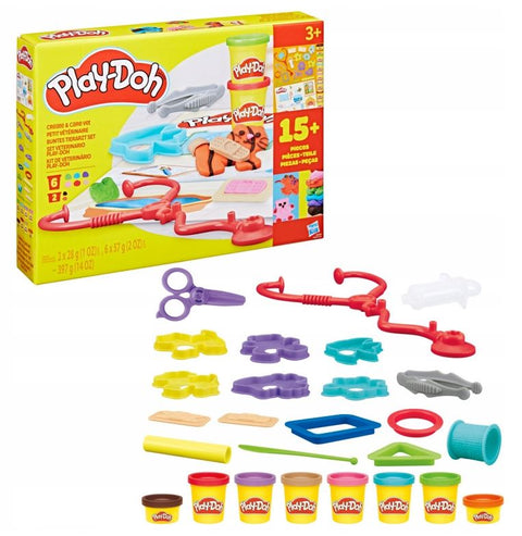 Hasbro Play-Doh Create & Care Vet Playset, 18 Pieces
