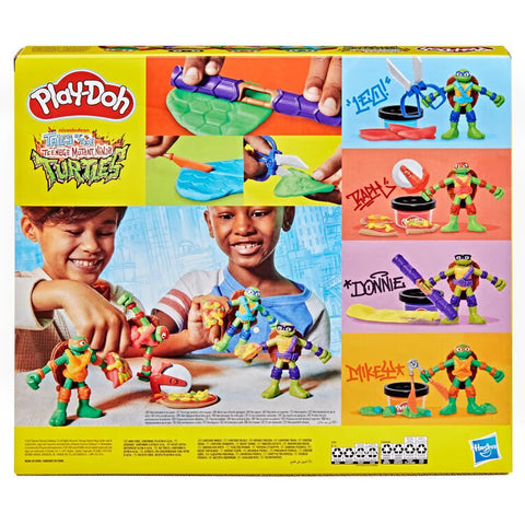 Hasbro Play-Doh Teenage Mutant Ninja Turtles Cowabunga Creations Bendy 4 Inch Action Figures Set