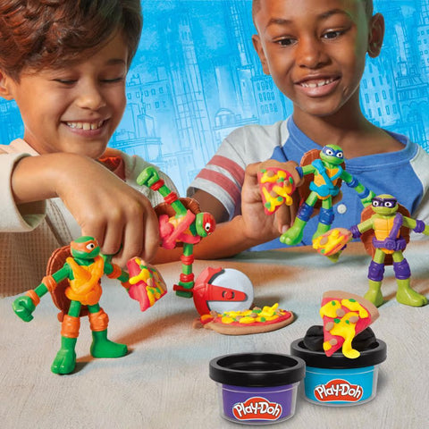 Hasbro Play-Doh Teenage Mutant Ninja Turtles Cowabunga Creations Bendy 4 Inch Action Figures Set