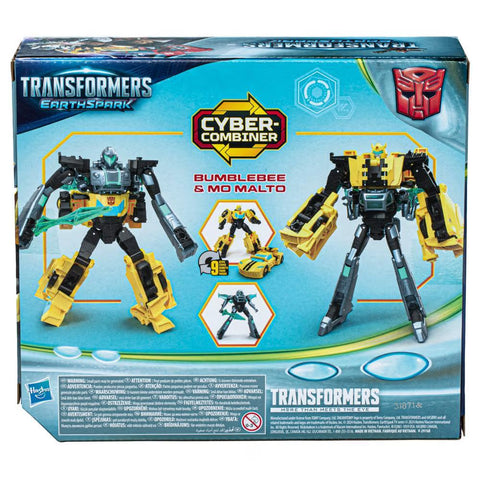 Hasbro Transformers EarthSpark Cyber-Combiner Bumblebee and Mo Malto Action Figures