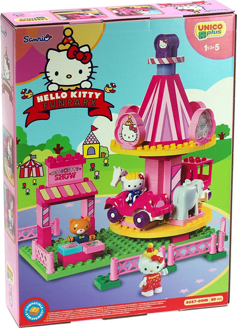 Hello Kitty's Fun Park Carrousel, Unico Plus, 80 Pieces