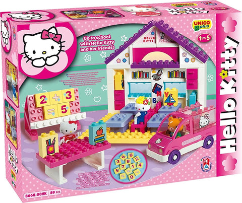 Hello Kitty's School with Bus, Unico Plus, 89 Pieces