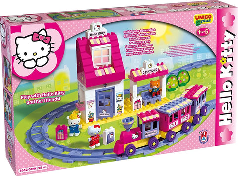 Hello Kitty's Train Set, Unico Plus, 95 Pieces