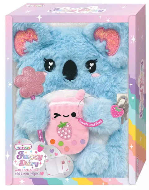 Hot Focus Fuzzy Diary Koala Diary Book With Lock Set