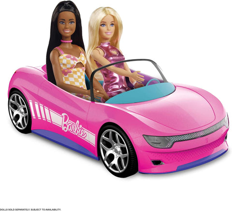 Hot Wheels Barbie Convertible, Battery-Powered RC Car, Fits 2 Barbie Dolls