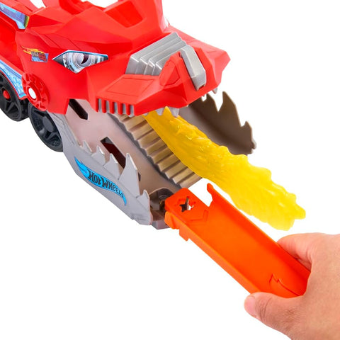 Hot Wheels City Hot Wheels Ultimate Dual Dragon Transporter & 2 1:64 Scale Cars