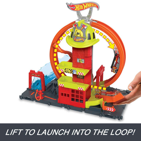 Hot Wheels City Super Loop Fire Station