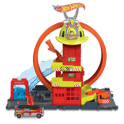 Hot Wheels City Super Loop Fire Station