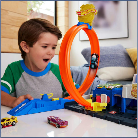 Hot Wheels City Super Police Station Playset With 1:64 Scale Police Car