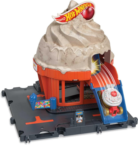 Hot Wheels Dowtown Ice Cream Swirl City Track Set