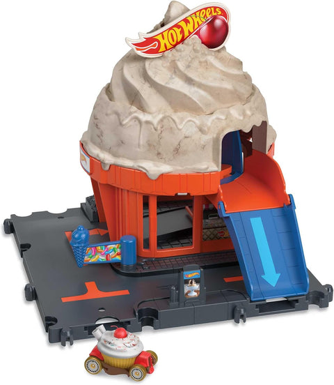 Hot Wheels Dowtown Ice Cream Swirl City Track Set