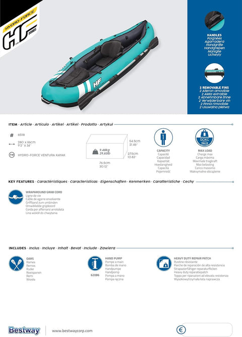 Hydro-Force™ Ventura Elite X1 Kayak 280x86cm