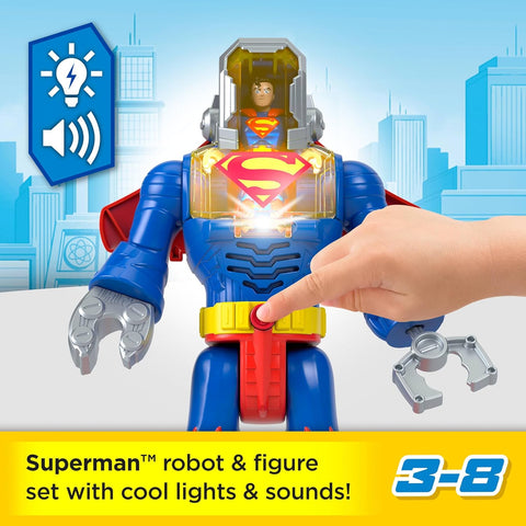 Imaginext DC Super Friends Superman Insider & Exo Suit Robot With Lights & Sounds 6 Pieces