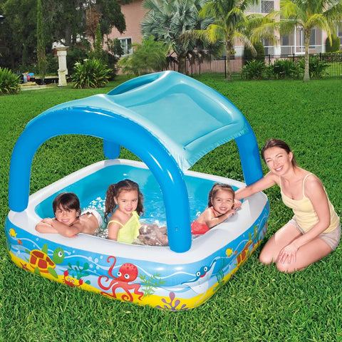 Inflatable Canopy Play Pool 140x140x114cm