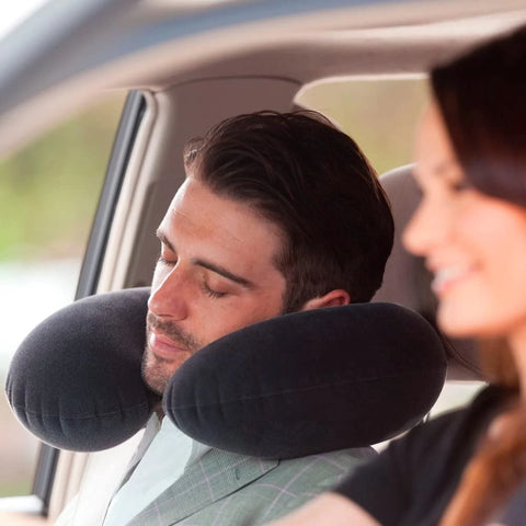 Inflatable Travel Pillow Head Rest Cushion 36x30x10cm