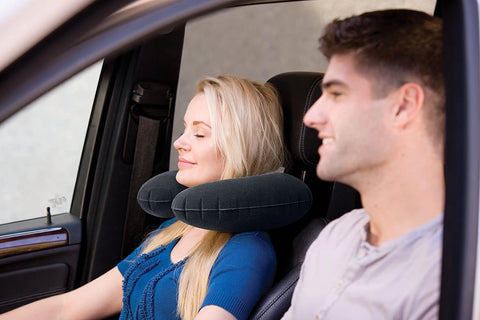 Inflatable Travel Pillow Head Rest Cushion 36x30x10cm