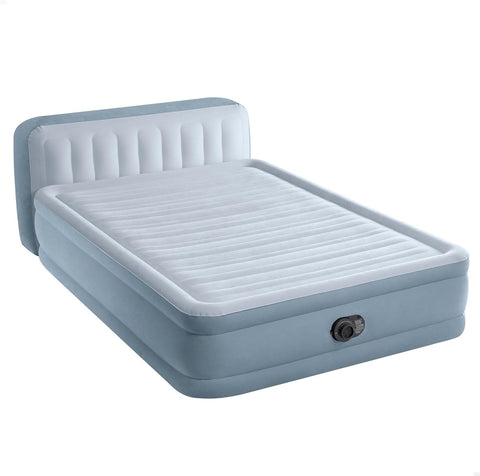 Intex Queen Plush Headboard Airbed with Built-in-pump 236x152x46cm