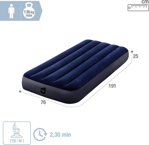Intex Twin Junior Dura-Beam Series Classic Downy Airbed 191x76x25cm