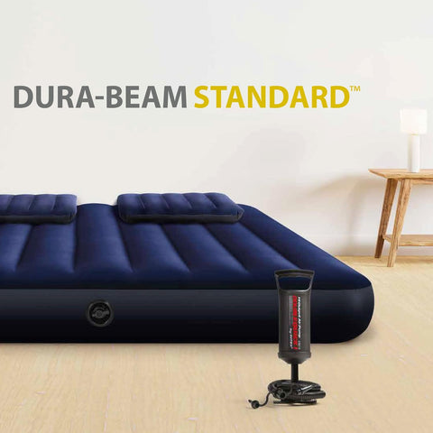 Intex Queen Dura-Beam Downy Airbed with Hand Pump 203x152x25cm