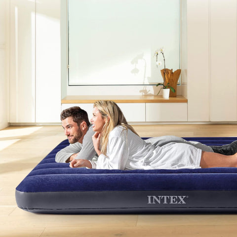 Intex Queen Dura-Beam Downy Airbed with Hand Pump 203x152x25cm