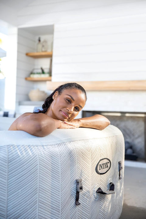Intex PureSpa Bubble Chevron Deluxe Square Spa 211x71cm 4 Person