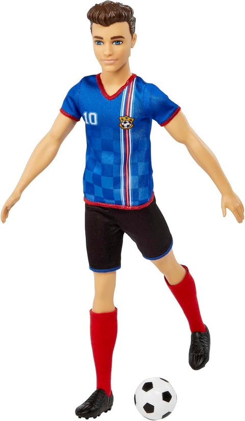 Ken Soccer Doll, Cropped Hair, #10 Uniform, Soccer Ball, Cleats, Socks