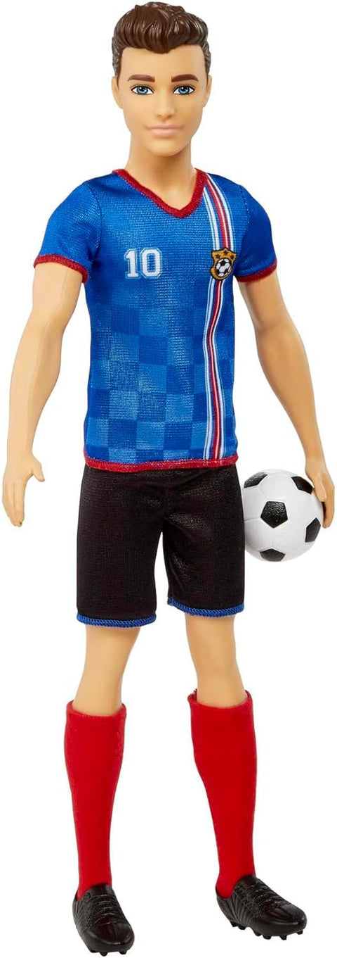 Ken Soccer Doll, Cropped Hair, #10 Uniform, Soccer Ball, Cleats, Socks