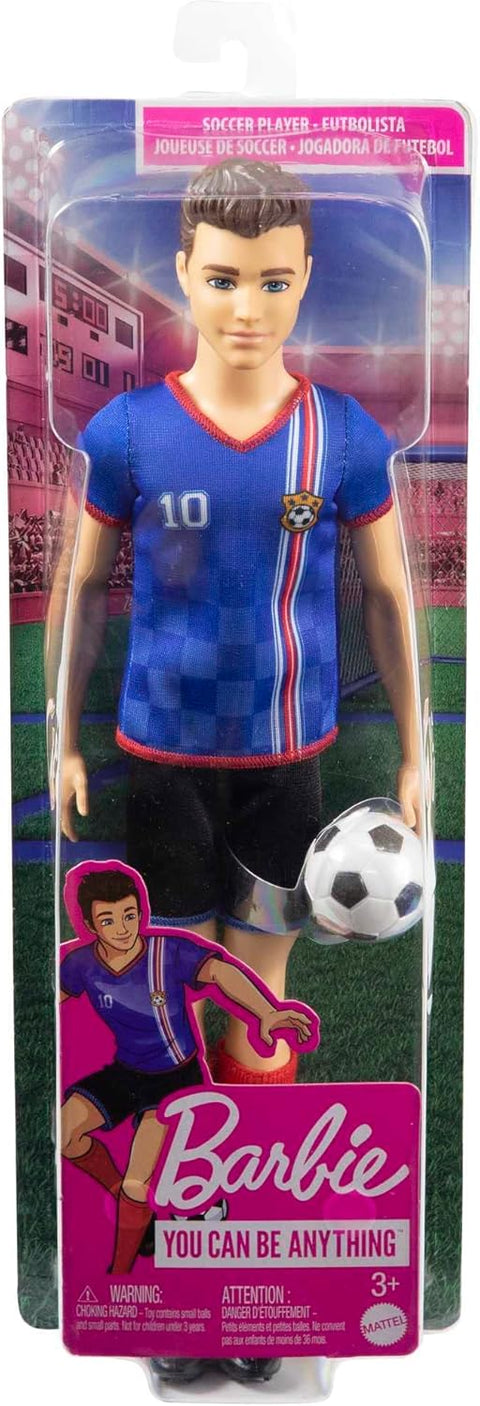 Ken Soccer Doll, Cropped Hair, #10 Uniform, Soccer Ball, Cleats, Socks