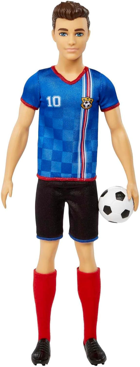 Ken Soccer Doll, Cropped Hair, #10 Uniform, Soccer Ball, Cleats, Socks