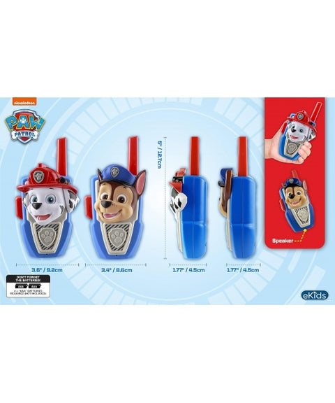 KIDDESIGNS Paw Patrol Mid Range Walkie Talkies