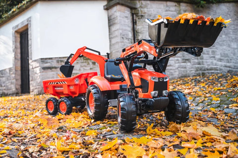 Kubota Pedal Tractor With Front, Rear Bucket And Trailer